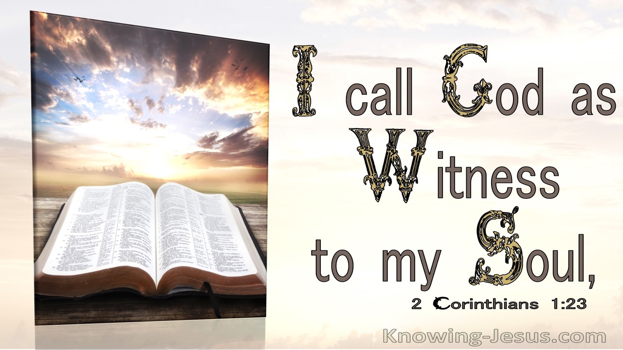2 Corinthians 1:23 God As Witness To My Soul (brown)